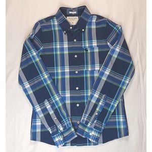 Abercrombie & Fitch Button Up Shirt Men’s Medium Blue Plaid Muscle RN75654